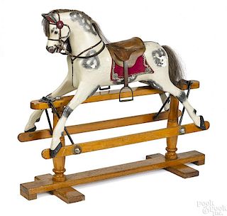 Child's painted and carved wood rocking horse
