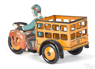 Marx tin lithograph Speed Boy wind-up motorcycle