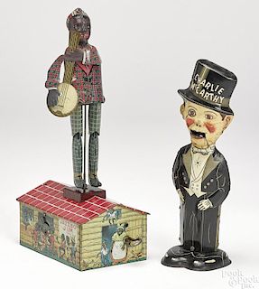 Two American tin lithograph clockwork toys