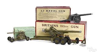 Three Britain's iron and steel guns