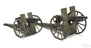 Two Marklin painted tin field guns