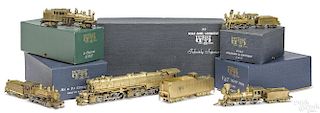 Five United Scale models brass HO train engines