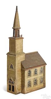 Nicely detailed painted wood church model