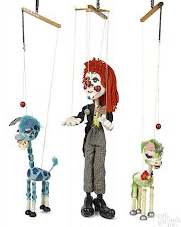 Three Pelham store display puppets