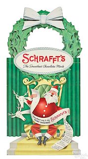 Schrafft's Chocolate Santa Claus stand-up sign