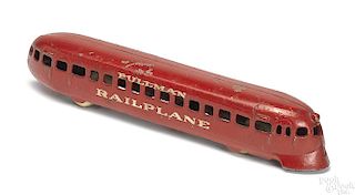 Arcade cast iron Pullman Rail plane train car