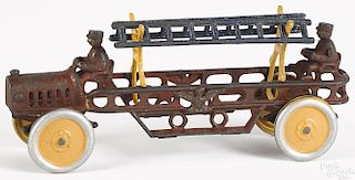 Hubley cast iron early ladder truck