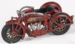 Hubley cast iron Indian motorcycle with sidecare