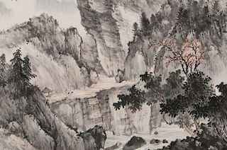 Hand Scroll Depicting a Mountain Landscape