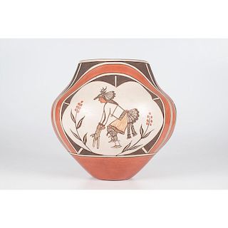 Sofia Medina (Zia, 1932-2010) Pottery Olla with Deer Dancers, From the Collection of Ronald Bainbridge, MI