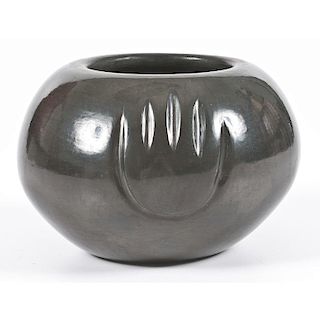 Angela Baca (Santa Clara, 1927-2014) Blackware Pottery Bowl