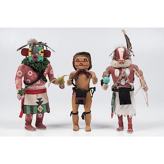 Hopi Honan, Avachoya Katsinas and a Rio Grande Clown, From the Collection of Ronald Bainbridge, MI