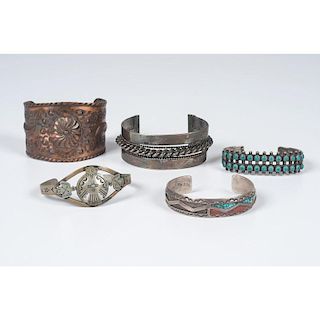 Southwestern Silver and Copper Cuff Bracelets