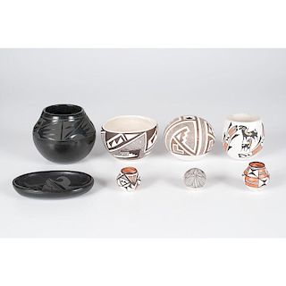 Collection of Acoma and Santa Clara Miniature Pottery