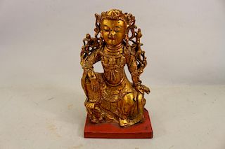 Antique Carved Gilt/Stone Thai Figure