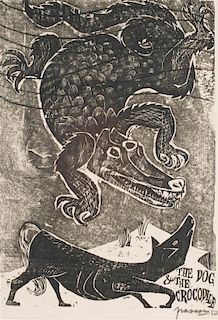 Antonio Frasconi, (Argentinian, b. 1919), The Dog and the Crocodile