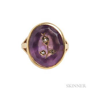 18kt Gold and Inlaid Amethyst Ring