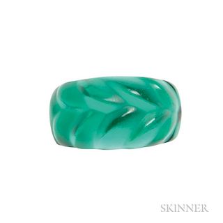 Molded Green Glass Ring, Lalique