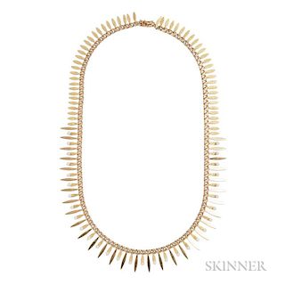 18kt Gold and Cultured Pearl Fringe Necklace