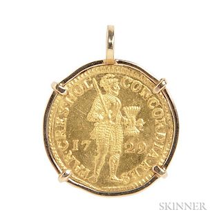 1729 Gold Ducat Pendant from the Wreck of the Vliegenthart