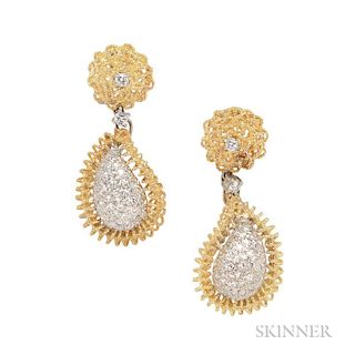 18kt Gold and Diamond Day/Night Earpendants