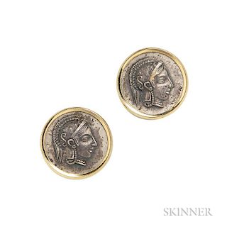 14kt Gold and Coin Earrings
