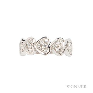 18kt White Gold and Diamond Heart Ring
