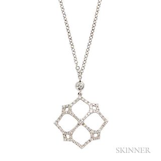18kt White Gold and Diamond Pendant Necklace