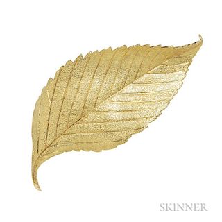 18kt Gold Leaf Brooch, Cartier