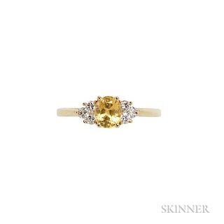 18kt Gold, Yellow Sapphire, and Diamond Ring, Tiffany & Co.
