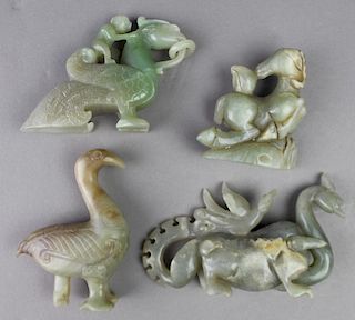 Four Chinese Carved Hardstone Figures