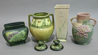 Six Pieces Roseville Pottery
