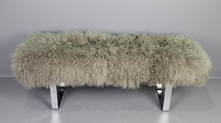 Mid-Century Modern Funky Fuzzy Bench