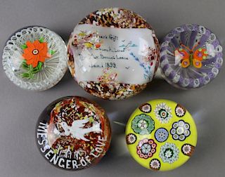 Group of Five Paperweights