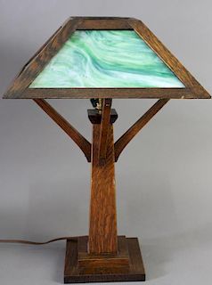 Arts & Crafts Slag Panel Lamp