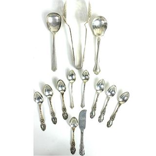 13) THIRTEEN PIECES OF STERLING SILVER, 8.6 OZT