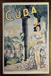 Vintage Cuba Tourism Travel Poster