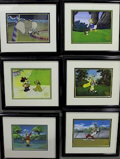 Six Walt Disney Serigraph Animation Cells