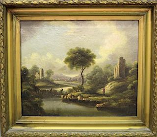 19th Century Oil on Canvas Landscape