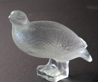 Lalique, France, Frosted Glass Quail