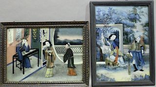 Two 19th Century Chinese "Mirror" Paintings