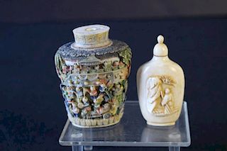 Two Chinese Carved Snuff Bottles