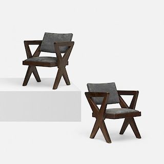 Pierre Jeanneret, Showroom armchairs from the Tagore Theater, Chandigarh, pair