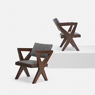 Pierre Jeanneret, Showroom armchairs from the Tagore Theater, Chandigarh, pair