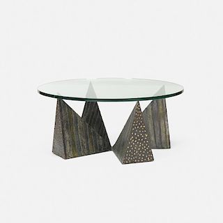 Paul Evans, Sculptured Metal coffee table, model PE 14