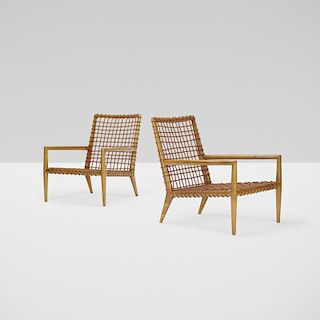 T.H. Robsjohn-Gibbings, lounge chairs model no. 155, pair