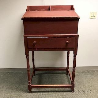 Red-painted Schoolmaster's Desk