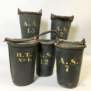 Five Leather Fire Buckets