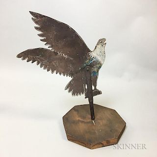 Painted Sheet Tin Eagle on Stand