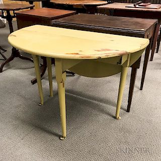 Queen Anne Yellow-painted Maple Drop-leaf Table